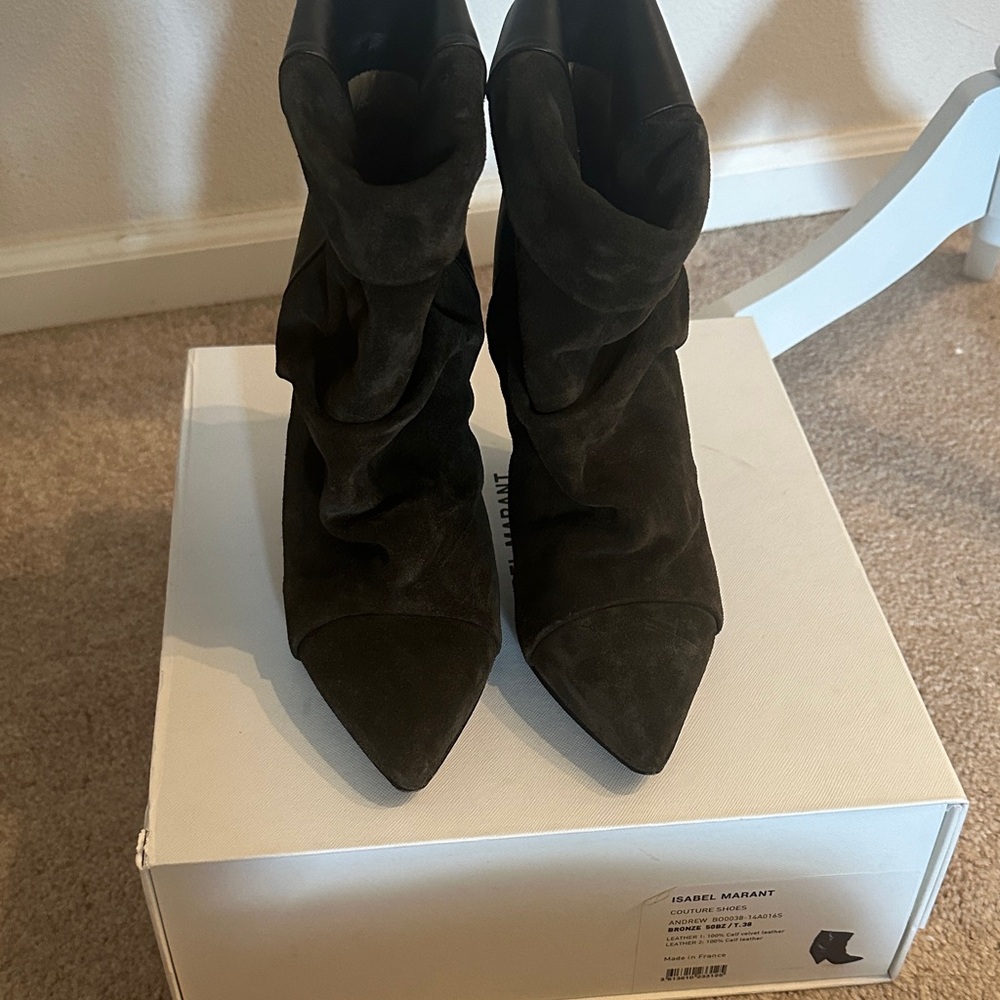 Isabel Marant Dark Suede Heeled Boots